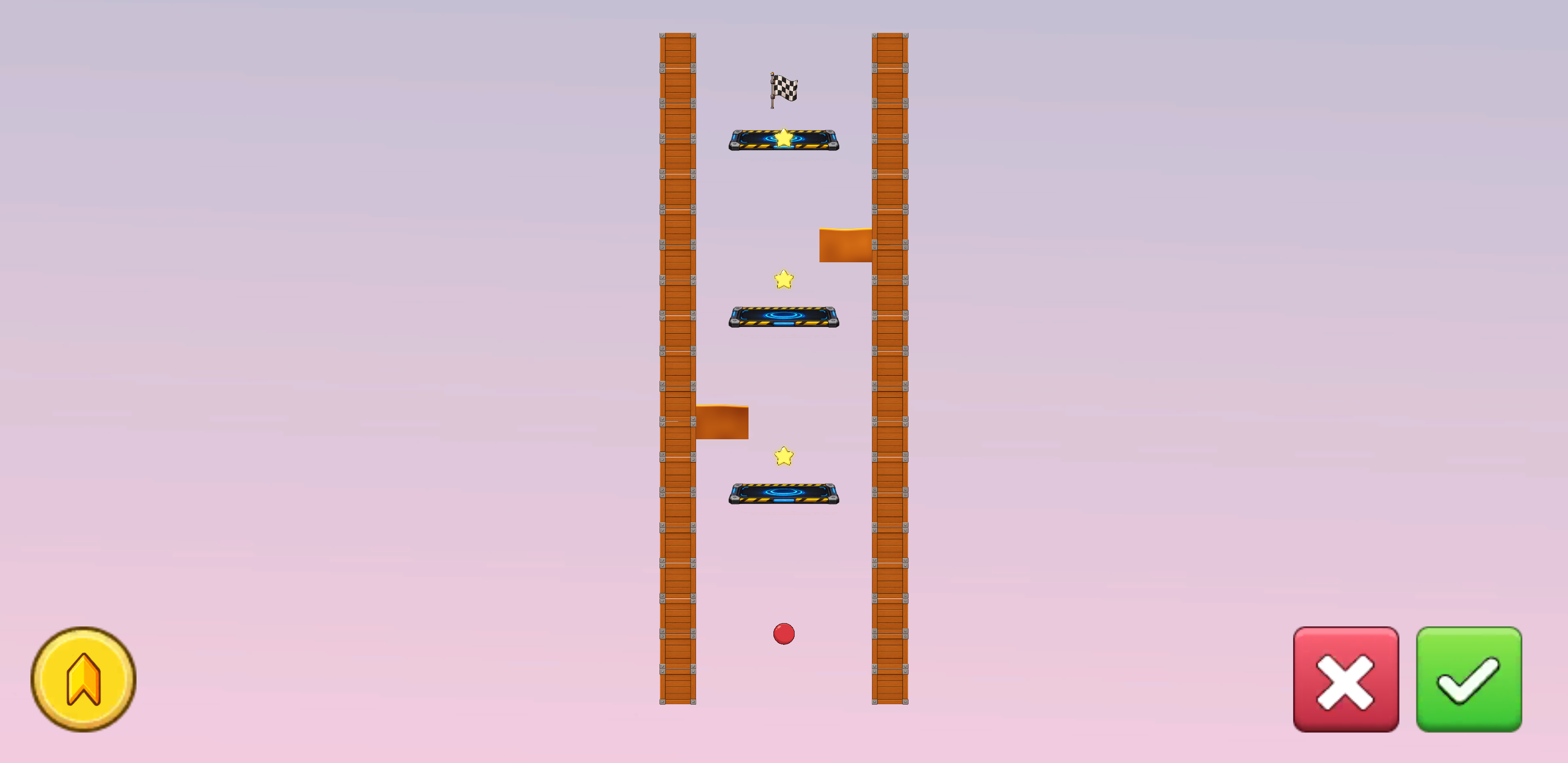Ball Master — a vertical level using bounce pads